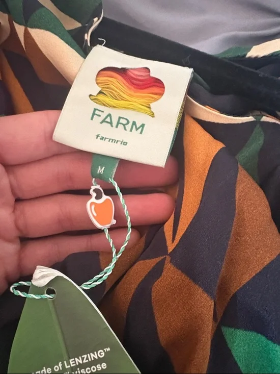 Farm Rio Geometric Kaleidoscope Slip Maxi Dress NWT Size Medium - Picture 7 of 7